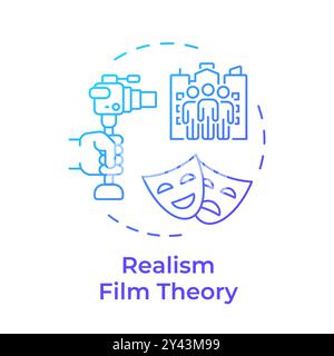 Realism film theory multi color concept icon Stock Vector