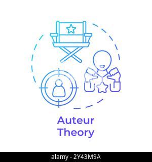 Auteur theory multi color concept icon Stock Vector