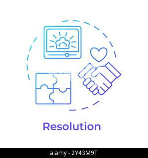 Narrative conflict resolution multi color concept icon Stock Vector