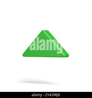 Green arrow pointing up. Isolated. 3d illustration. Stock Photo