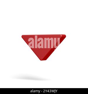 Red arrow pointing down. Isolated. 3d illustration. Stock Photo