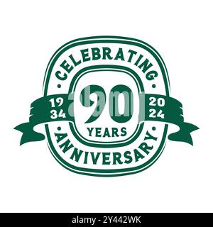 90th Anniversary Celebration Logo Design Template. 90th Anniversary Vector and Illustration. Stock Vector