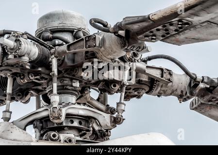Close-up detail of the rotor head assembly on an Australian Army UH-60 ...