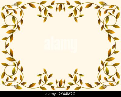 Autumn frame with leaves gradient colors green and brown. Beautiful autumn frame with leaves and place for text, November leaf fall. Design for greeti Stock Vector