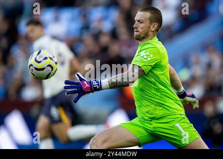 Everton goalkeeper Jordan Pickford (1) during the Premier League match between Aston Villa and Everton at Villa Park, Birmingham, England on 14 September 2024. Photo Manjit Narotra/ProSportsImages / DPPI Stock Photo