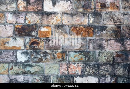 Colourful brickwall texture background abstract, graphic design , landscape scene. Stock Photo