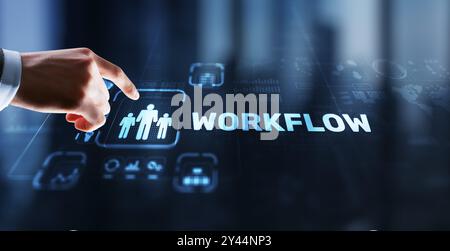 Workflow Repeatability Systematization Business Process. Business Technology Internet. Stock Photo