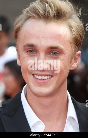 Tom Felton at the New York City premiere of Harry Potter And The Deathly Hallows: Part 2. Stock Photo