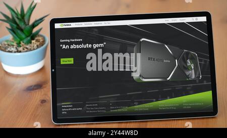 Web Nvidia Istanbul, Turkey - 5 Sep 2024: Nvidia web site on a tablet screen ...