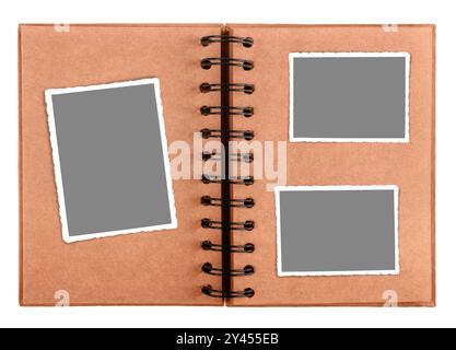 Album with  blank photo frames isolated on white Stock Photo