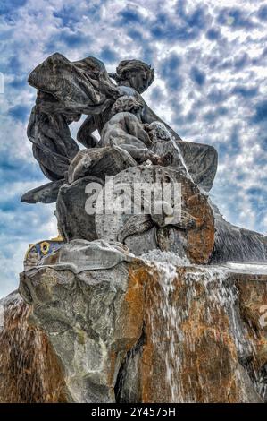 The Fontaine Bartholdi, a fountain sculpted by Frédéric Auguste Bartholdithe, sculptor who designed the statue of liberty in New York City Stock Photo