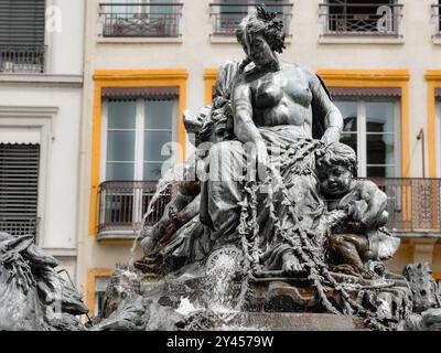 The Fontaine Bartholdi, a fountain sculpted by Frédéric Auguste Bartholdithe, sculptor who designed the statue of liberty in New York City Stock Photo