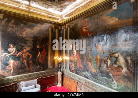 Laguerre murals at Fetcham Park House in Surrey, England, UK. Large wall paintings painted by artist Louis Laguerre Stock Photo