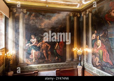 Laguerre murals at Fetcham Park House in Surrey, England, UK. Large wall paintings painted by artist Louis Laguerre Stock Photo