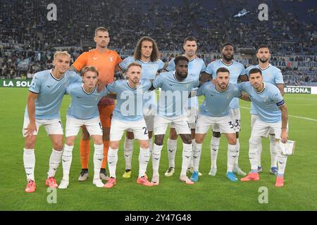 Roma, Italia. 16th Sep, 2024. Lazio team during the Serie A Enilive soccer match between SS Lazio and Hellas Verona at the Rome's Olympic stadium, Italy - Monday, September 16, 2024. Sport - Soccer. (Photo by Fabrizio Corradetti/LaPresse) Credit: LaPresse/Alamy Live News Stock Photo