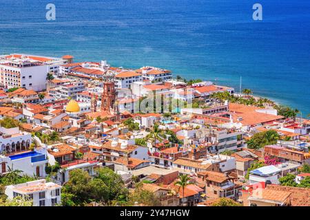 Panoramic view of downtown Puerto Vallarta, Mexico. Stock Photo