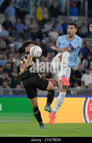 Roma, Italia. 16th Sep, 2024. Lazio's Mattia Zaccagni during the Serie A Enilive soccer match between SS Lazio and Hellas Verona at the Rome's Olympic stadium, Italy - Monday, September 16, 2024. Sport - Soccer. (Photo by Fabrizio Corradetti/LaPresse) Credit: LaPresse/Alamy Live News Stock Photo