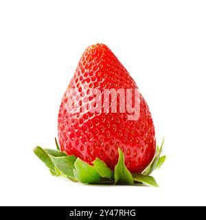 Ripe fresh red strawberry isolated on white background. Stock Photo