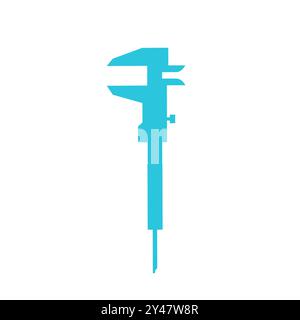 Instrument  for precise measurements. Vernier Calliper. Isolated on white background. From blue icon set. Stock Vector