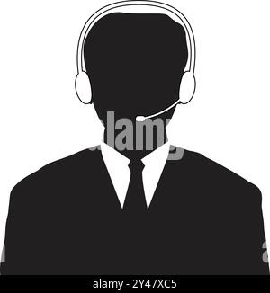 service icon, Customer support Representative, call reception service, client support, help desk support, technical support service Stock Vector