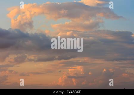 Clouds at sunset in Oklahoma City, OK, USA Stock Photo