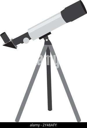 Telescope flat icon, Education and astronomy element, spyglass and study stars vector graphics Stock Vector