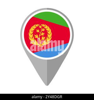 Eritrea Flag on Location Pin Stock Vector
