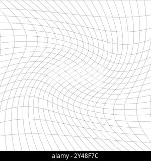 Vector illustration of lines intersecting each other in deformed grid-like pattern. Blueprint for plans, layouts, or decorative elements in design and Stock Vector