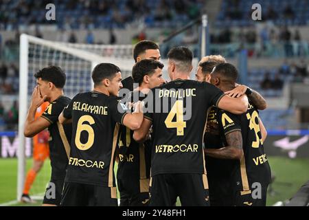 Rome, Italy. 16th Sep, 2024. 16th Sep 2024, Stadio Olimpico, Roma, Italy; Serie A Football; Lazio versus Hellas Verona; Hellas Verona's players jubilates after scoring the goal 1-1 in the 07th minute Credit: Roberto Ramaccia/Alamy Live News Stock Photo