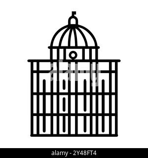 prison icon or modern line symbol. Vector line art and icon design with bold outline. Black and white Pixel Perfect minimalistic symbol isolated white Stock Vector