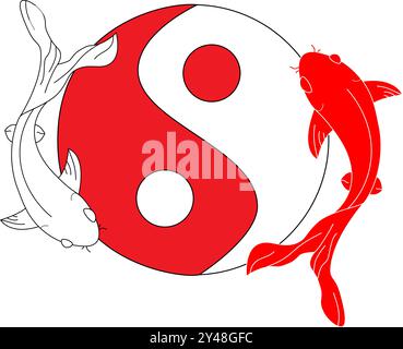 abstract animal logo. Hipster wild animal print for for T-shirts and other apparel. Icon Difference - Fish, Koi, Yin Yang Stock Vector