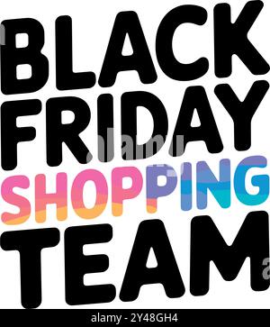 Black Friday Shopping Team Stock Vector