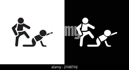 abandonment icon Black line art vector in black and white outline set collection sign Stock Vector