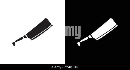 cooking chef knife icon Black line art vector in black and white outline set collection sign Stock Vector