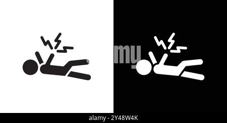 Epilepsy icon Black line art vector in black and white outline set collection sign Stock Vector