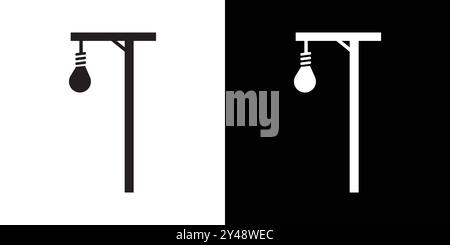 gallows icon Black line art vector in black and white outline set ...
