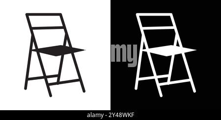 Set of abstract black and white chair icon for lobby room. Front view ...