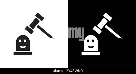 Mole Game Whack icon Black line art vector in black and white outline set collection sign Stock Vector