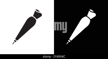 Pastry bag icon Black line art vector in black and white outline set collection sign Stock Vector