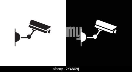 surveillance icon Black line art vector in black and white outline set collection sign Stock Vector