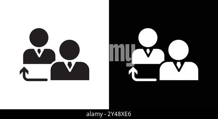 Referrals icon Black line art vector in black and white outline set collection sign Stock Vector