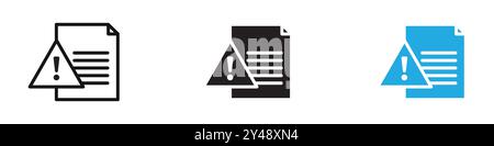 Corrupted file icon vector line logo mark or symbol set collection outline style Stock Vector