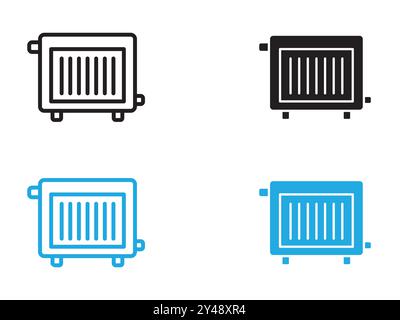 Conditioner heater icon vector line logo mark or symbol set collection outline style Stock Vector