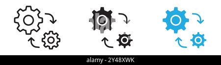 Methodology icon vector line logo mark or symbol set collection outline style Stock Vector