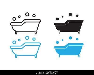 Jacuzzi icon vector line logo mark or symbol set collection outline style Stock Vector