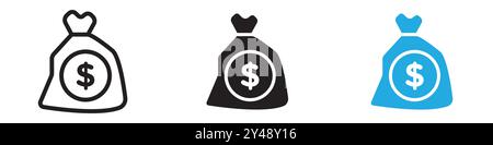 fixed deposit icon vector line logo mark or symbol set collection outline style Stock Vector