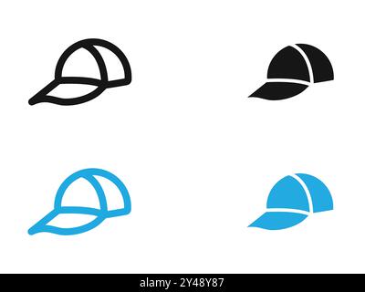 Cap icon vector line logo mark or symbol set collection outline style Stock Vector