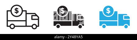 Shipping charges icon vector line logo mark or symbol set collection outline style Stock Vector