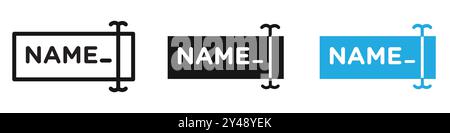 Rename icon vector line logo mark or symbol set collection outline style Stock Vector