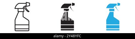 Spray bottle icon vector line logo mark or symbol set collection outline style Stock Vector